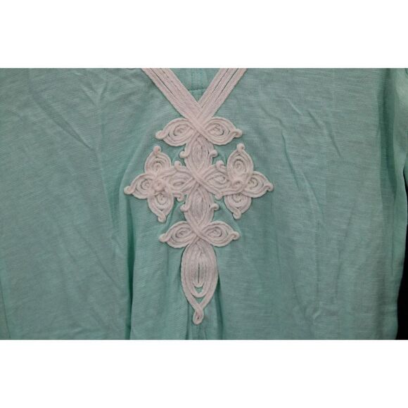 Lilly Pulitzer Thea Tunic Top XS Sand Bar Blue Embroidered 100% Cotton - Picture 3 of 5